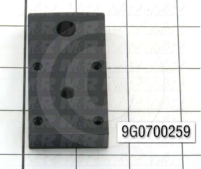Fabricated Parts, End Plate, 2.85 in. Length, 1.50 in. Width, 0.50 in. Height, Black Oxide Finish