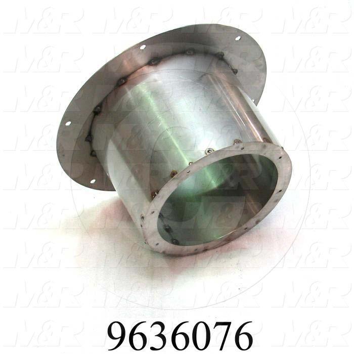 Fabricated Parts, Exhaust Flange Weldm 10" S2, 10.00 in. Length, 7.75 in. Height, 14.44 in. Diameter, As Material Finish