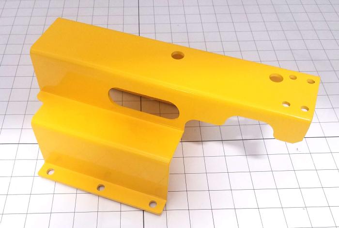 Fabricated Parts, Fork Cover Model 55, 11.07 in. Length, 7.47 in. Width, 4.74 in. Height, 10 GA Thickness, Safety Yellow Finish