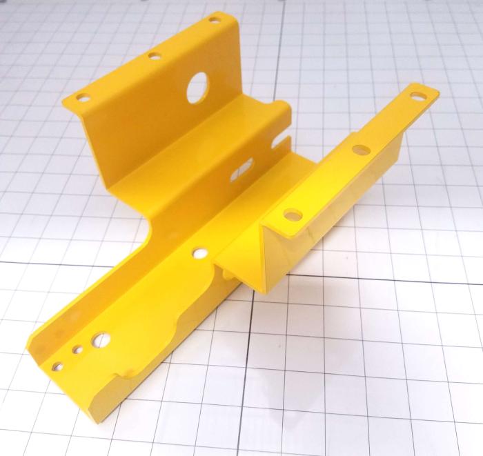 Fabricated Parts, Fork Cover Model 55, 11.07 in. Length, 7.47 in. Width, 4.74 in. Height, 10 GA Thickness, Safety Yellow Finish