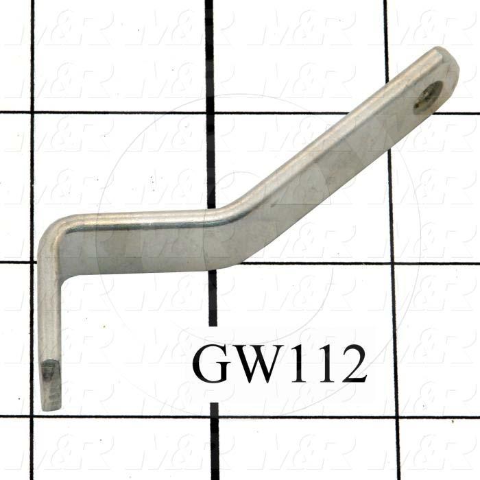 Fabricated Parts, Frame Latch Actuator, 3.19 in. Length, 0.50 in. Width, 0.75 in. Height, 0.12 in. Thickness, Zinc Finish