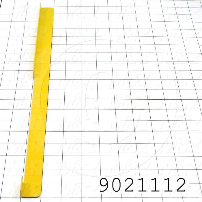 Fabricated Parts, Front Board, 18.50 in. Length, 1.00 in. Width, 0.50 in. Height, 16 GA Thickness, Safety Yellow Finish