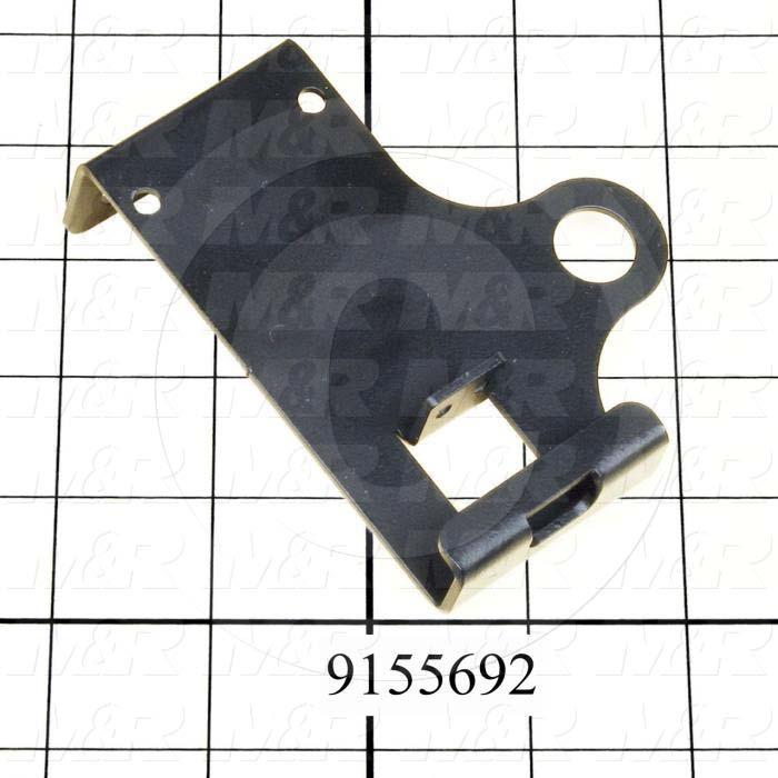 Fabricated Parts, Front Head Str Prox Mtg Bracket, 3.91 in. Length, 3.00 in. Width, 1.78 in. Height, 14 GA Thickness, Coating Powder Black Finish