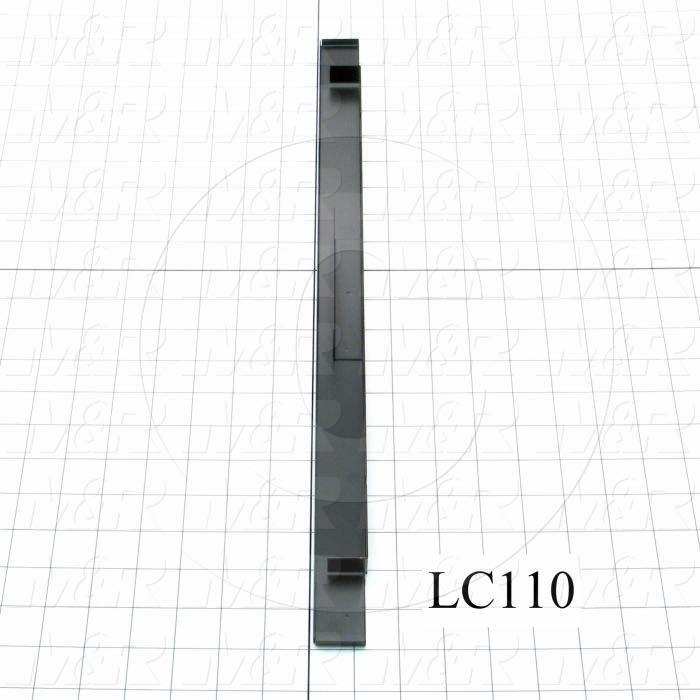 Fabricated Parts, Front Safety Glass Support, 19.69 in. Length, 1.88 in. Width, 0.81 in. Height, Black Finish