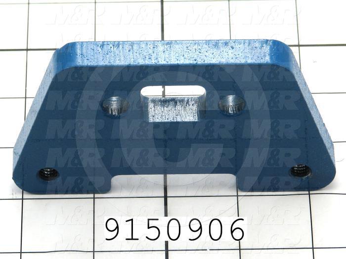 Fabricated Parts, Front Spacer, 4.50 in. Length, 2.50 in. Width, 0.50 in. Thickness, Painted Blue Finish