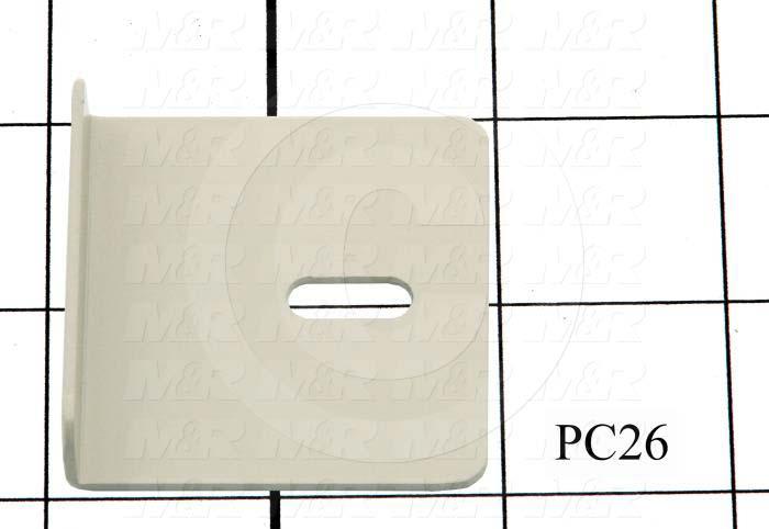 Fabricated Parts, Glass Hold Down Angle, 1.87 in. Length, 2.00 in. Width, 0.38 in. Height, 0.050 in. Thickness