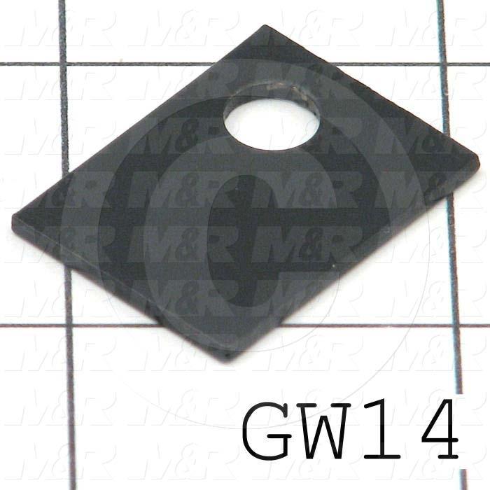 Fabricated Parts, Glass Retainer, 1.00 in. Length, 0.75 in. Width, 16 GA Thickness, Black Powder Coat Finish