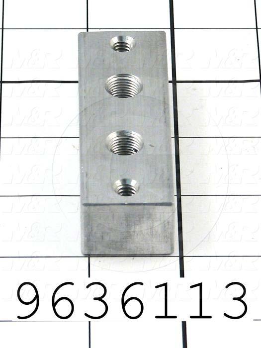 Fabricated Parts, Grease Fitting Block, 3.00 in. Length, 1.00 in. Width, 3/4 in. Thickness