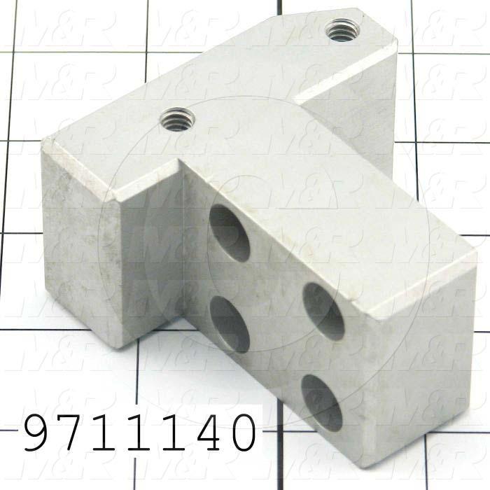 Fabricated Parts, Gripper Lift Cyl. Block, 2.88 in. Length, 2.63 in. Width, 1.50 in. Height, Clear Anodized Finish