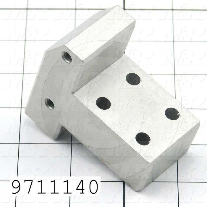 Fabricated Parts, Gripper Lift Cyl. Block, 2.88 in. Length, 2.63 in. Width, 1.50 in. Height, Clear Anodized Finish