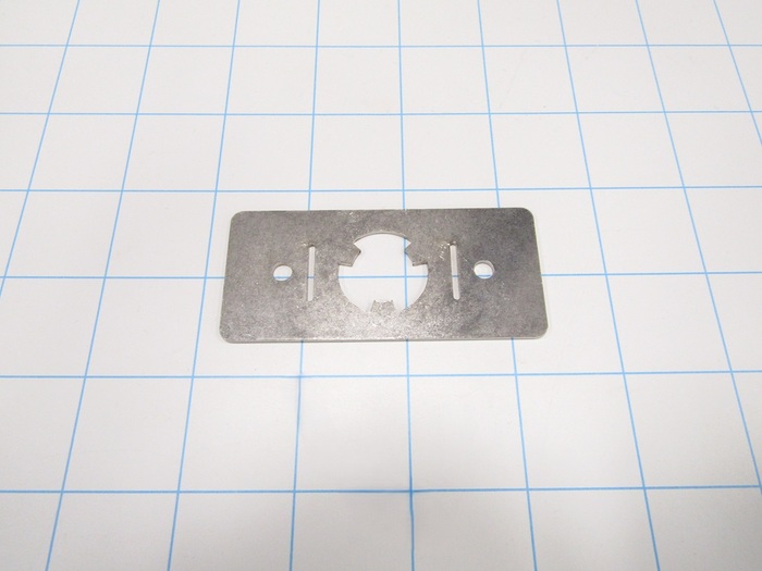 Fabricated Parts, Heater Holder Mtg Plate, 3.13 in. Length, 1.40 in. Width, 16 GA Thickness, As Material Finish