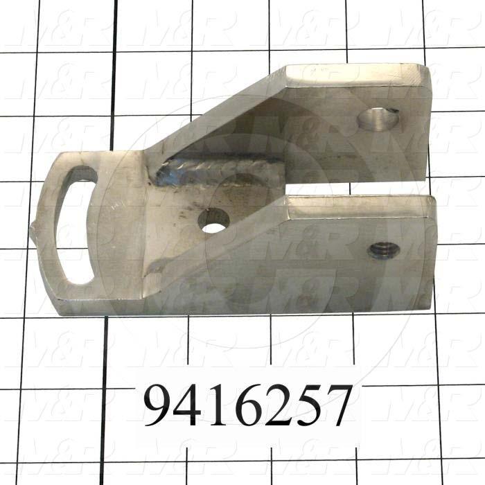 Fabricated Parts, Holder Weldment, 4.91 in. Length, 2.25 in. Width, 2.13 in. Height, Nickel Plated Finish