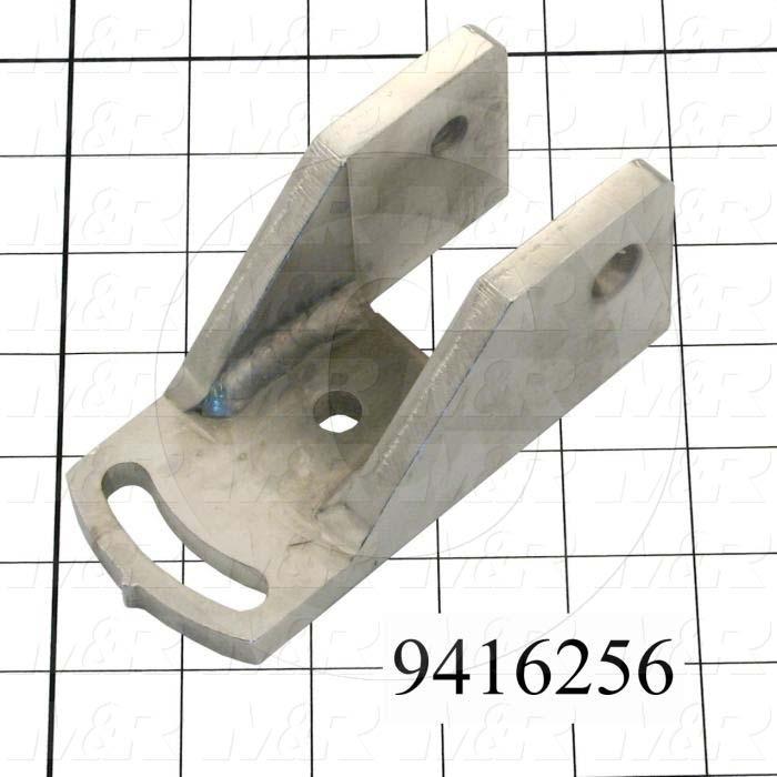 Fabricated Parts, Holder Weldment R.H., 4.90 in. Length, 2.25 in. Width, 2.12 in. Height, Nickel Plated Finish