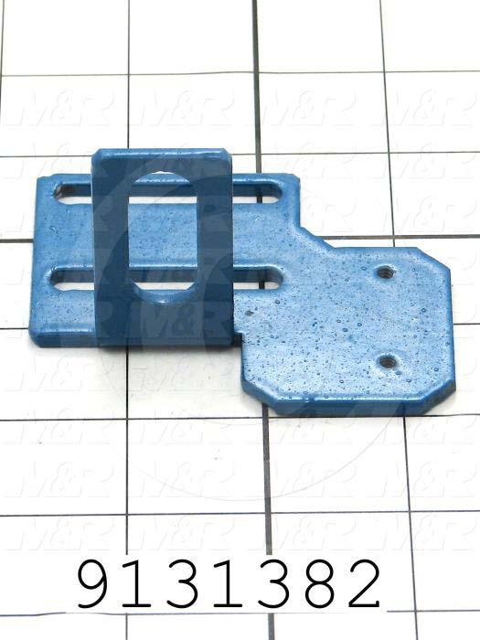 Fabricated Parts, Home Prox Mtg Bracket, 3.11 in. Length, 2.63 in. Width, 1.88 in. Height, 11 GA Thickness, Painted Blue Finish