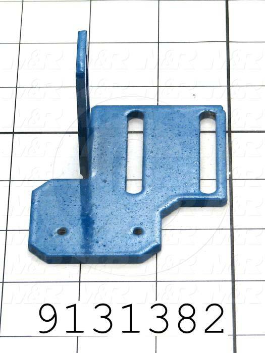 Fabricated Parts, Home Prox Mtg Bracket, 3.11 in. Length, 2.63 in. Width, 1.88 in. Height, 11 GA Thickness, Painted Blue Finish