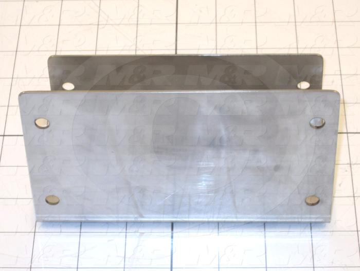 Fabricated Parts, Igus Connection Bracket, 6.38 in. Length, 3.94 in. Width, 3.94 in. Height, 16 GA Thickness, As Material Finish