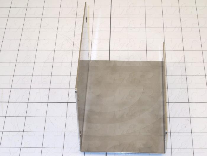 Fabricated Parts, Igus Connection Bracket, 6.38 in. Length, 3.94 in. Width, 3.94 in. Height, 16 GA Thickness, As Material Finish
