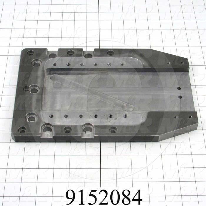 Fabricated Parts, Index Mounting Plate, 12.50 in. Length, 8.00 in. Width, 3/4 in. Thickness, Do not painted machined Surfaces., Painted Blue Finish