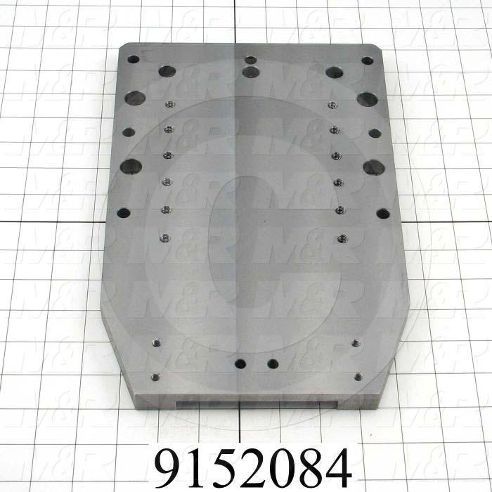 Fabricated Parts, Index Mounting Plate, 12.50 in. Length, 8.00 in. Width, 3/4 in. Thickness, Do not painted machined Surfaces., Painted Blue Finish