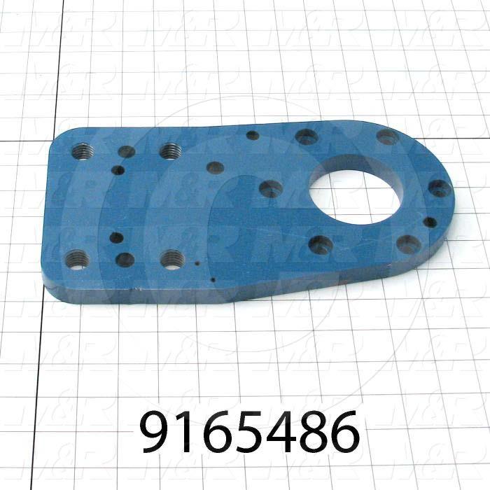 Fabricated Parts, Index Reducer Mtg Bracket, 11.37 in. Length, 6.00 in. Width, 5/8 in. Thickness, Painted Blue Finish