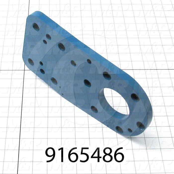 Fabricated Parts, Index Reducer Mtg Bracket, 11.37 in. Length, 6.00 in. Width, 5/8 in. Thickness, Painted Blue Finish