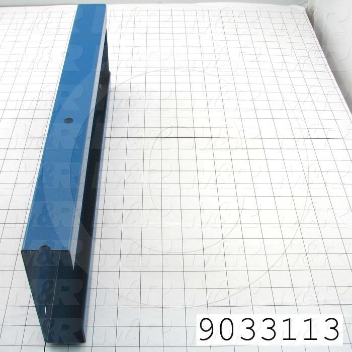 Fabricated Parts, Infeed Conv End-Left, 19.50 in. Length, 6.00 in. Width, 1.75 in. Height, Painted Blue Finish