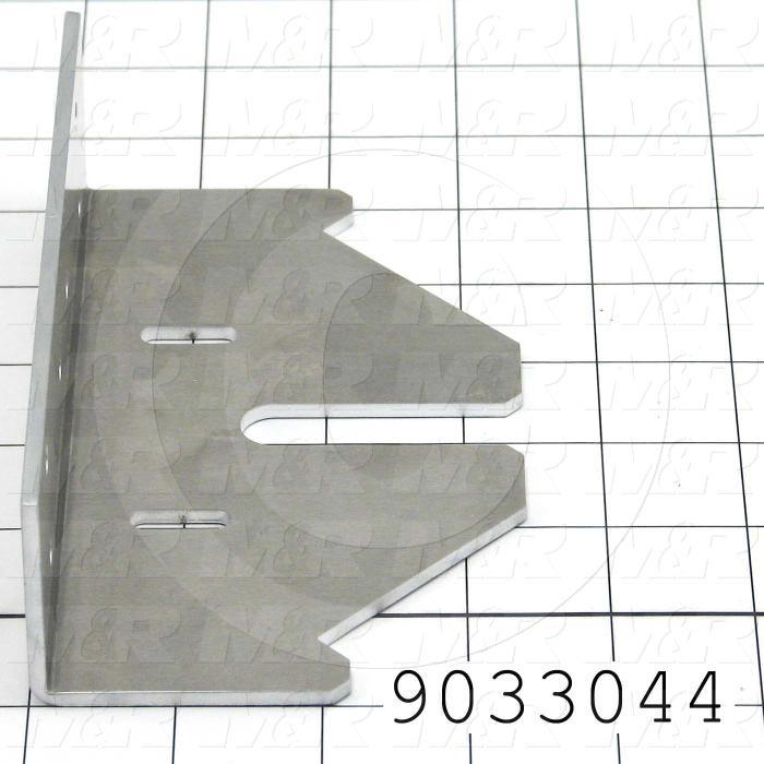 Fabricated Parts, Lamp Adjustment Bracket, 6.13 in. Length, 3.44 in. Width, 1.75 in. Height, 1/8 in. Thickness