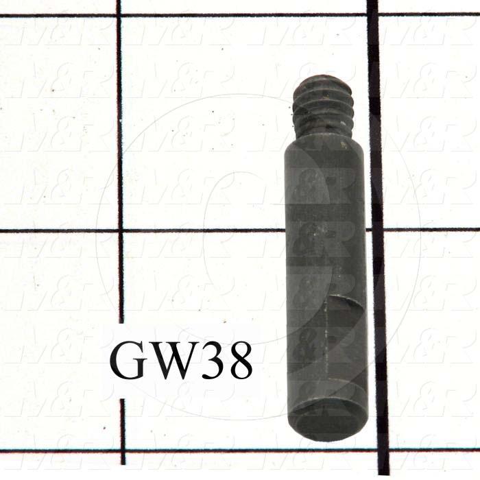 Fabricated Parts, Latch Knob Shaft, 1.56 in. Length, 0.313 in. Diameter, 1/4"-20 Thread Size, Black Oxide Finish