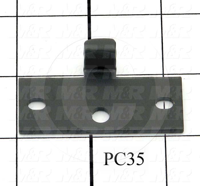 Fabricated Parts, Latch Strike, 2.25 in. Length, 0.875 in. Width, 1.25 in. Height, 13 GA Thickness, Black Finish