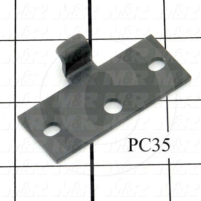 Fabricated Parts, Latch Strike, 2.25 in. Length, 0.875 in. Width, 1.25 in. Height, 13 GA Thickness, Black Finish