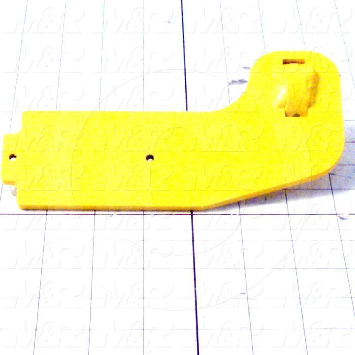 Fabricated Parts, Left Mirror Plate Weldment, 7.25 in. Length, 4.00 in. Width, 1.88 in. Height, Painted Safety Yellow Finish