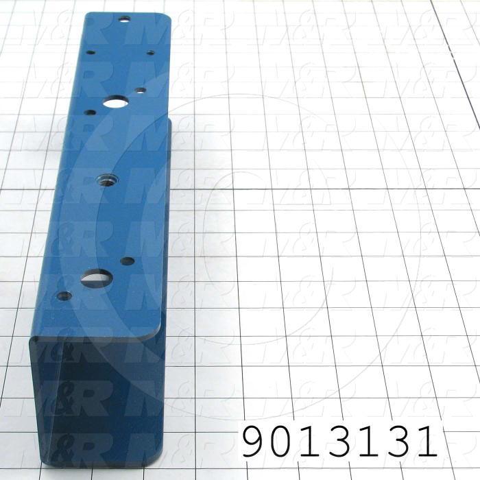 Fabricated Parts, Left Side Screen Holder Air Lock, 13.75 in. Length, 3.25 in. Width, 2.38 in. Height, Painted Blue Finish