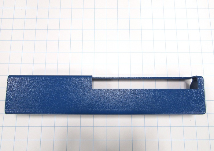 Fabricated Parts, Left Side Screen Holder Weld, 13.75 in. Length, 2.75 in. Width, 1.75 in. Height, Painted Blue Finish