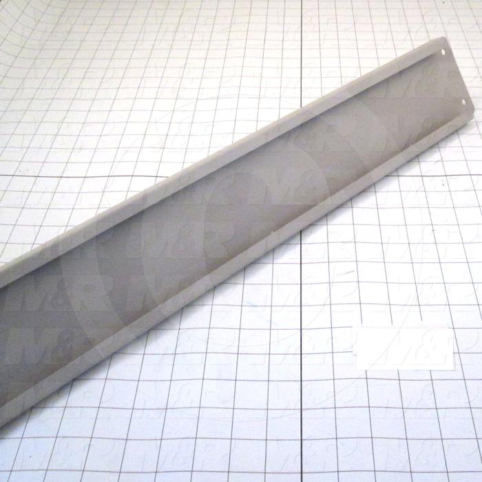 Fabricated Parts, Leg, Back Brace 38.12"L, 38.12 in. Length, 6.00 in. Width, 0.70 in. Height, 16 GA Thickness, Warm Gray #3 Finish