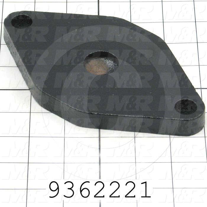 Fabricated Parts, Leveling Bolt Base, 6.26 in. Length, 4.25 in. Width, 0.63 in. Thickness