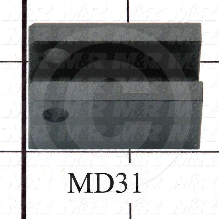 Fabricated Parts, Lift Arm Lower Pivot Bracket, 1.63 in. Length, 0.875 in. Width, 0.875 in. Height, Black Finish