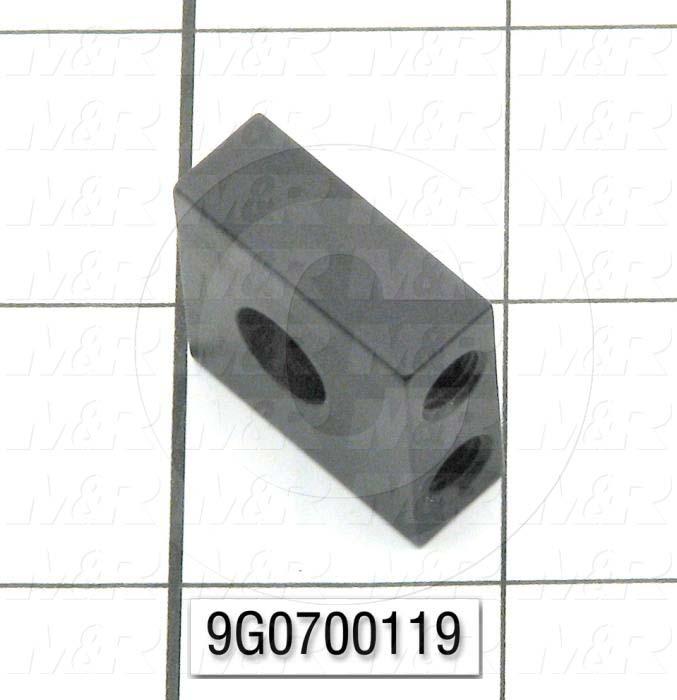 Fabricated Parts, Lifter Arm Pivot, 1.00 in. Length, 1.00 in. Width, 0.38 in. Thickness, Black Anodizing Finish