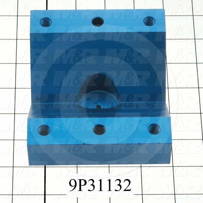 Fabricated Parts, Lower Block 4.25"Lg P, 5.00 in. Length, 4.25 in. Width, 2.30 in. Height, Anodized blue Finish