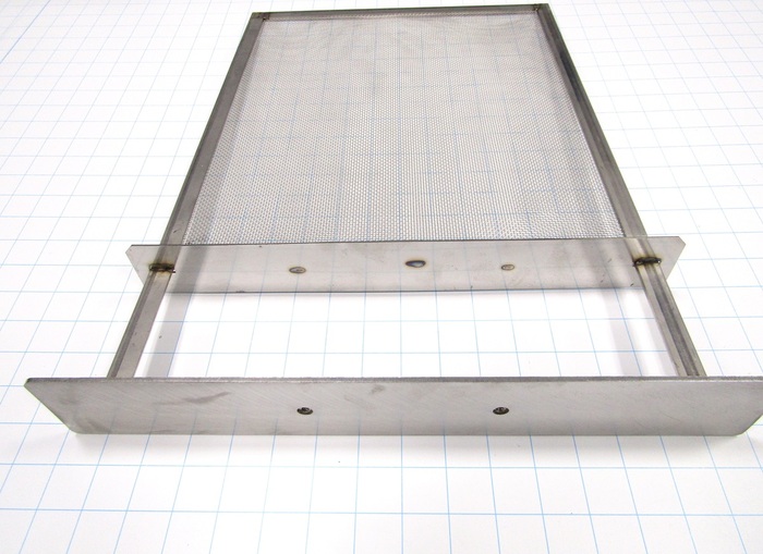 Fabricated Parts, Main Filter Weldment, 20.00 in. Length, 15.67 in. Width, 2.50 in. Height, As Material Finish