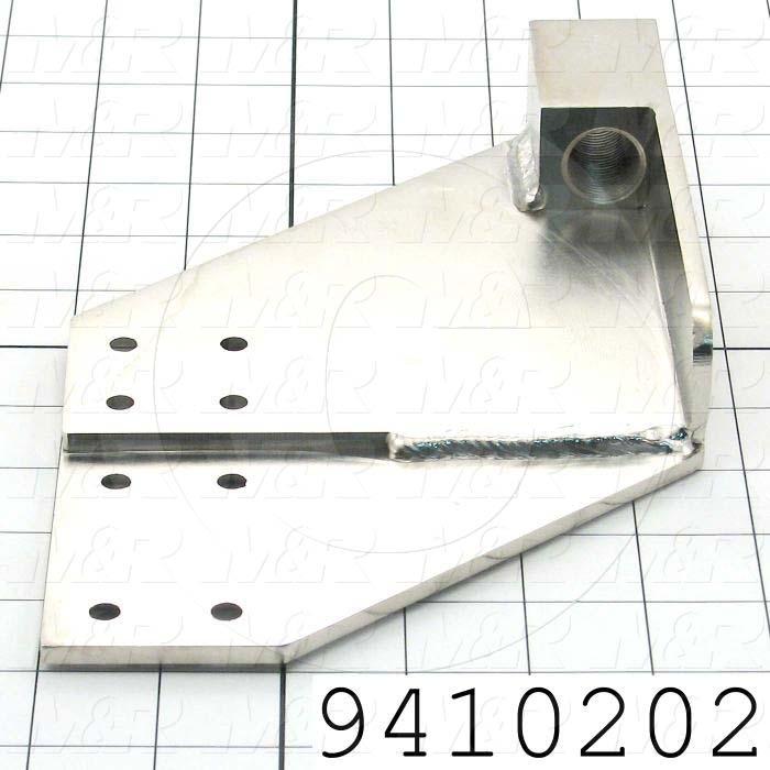 Fabricated Parts, Master Frame Rear Corner Connector Left, 9.00 in. Length, 5.63 in. Width, 1.43 in. Height, Nickel Plated Finish