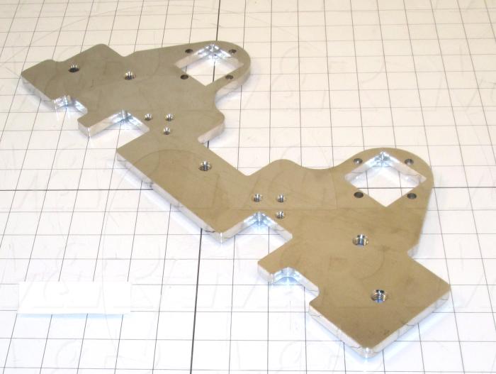 Fabricated Parts, Micro Bottom Plate 6.56x 16.88, 16.89 in. Length, 6.69 in. Width, 3/8 in. Thickness, Nickel Finish