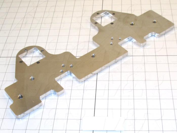 Fabricated Parts, Micro Bottom Plate 6.56x 16.88, 16.89 in. Length, 6.69 in. Width, 3/8 in. Thickness, Nickel Finish