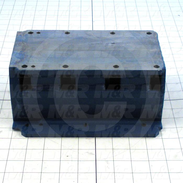 Fabricated Parts, Nut Housing 6 Holes, 9.13 in. Length, 7.75 in. Width, 3.88 in. Height, Painted Black Finish