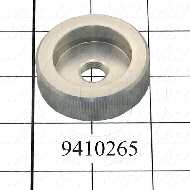 Fabricated Parts, Off Contact Adjustment Knob, 0.63 in. Width, 2.00 in. Diameter, OC50003 Clear Anodizing Finish
