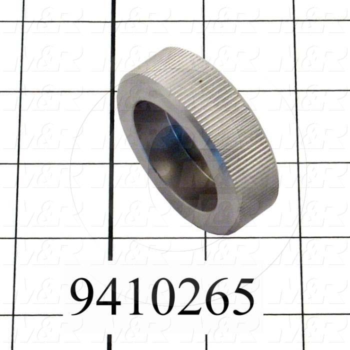 Fabricated Parts, Off Contact Adjustment Knob, 0.63 in. Width, 2.00 in. Diameter, OC50003 Clear Anodizing Finish