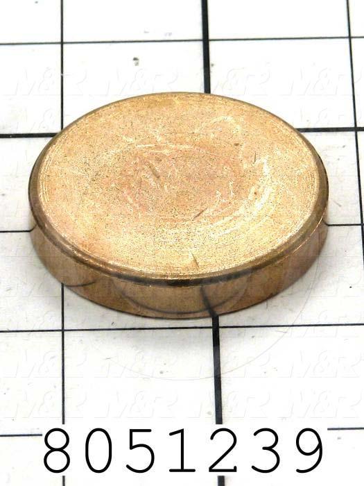 Fabricated Parts, Off-Contact Bronze Pusher, 2.00 in. Diameter, 0.34 in. Thickness