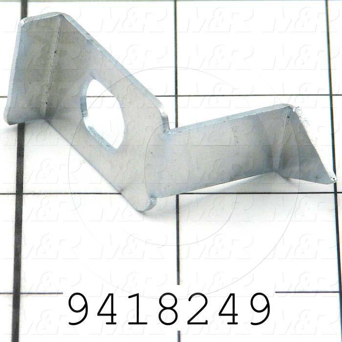 Fabricated Parts, Off-Contact Pointer, 2.25 in. Length, 1.32 in. Width, 0.80 in Height, 18 GA Thickness, Black Zinc Finish