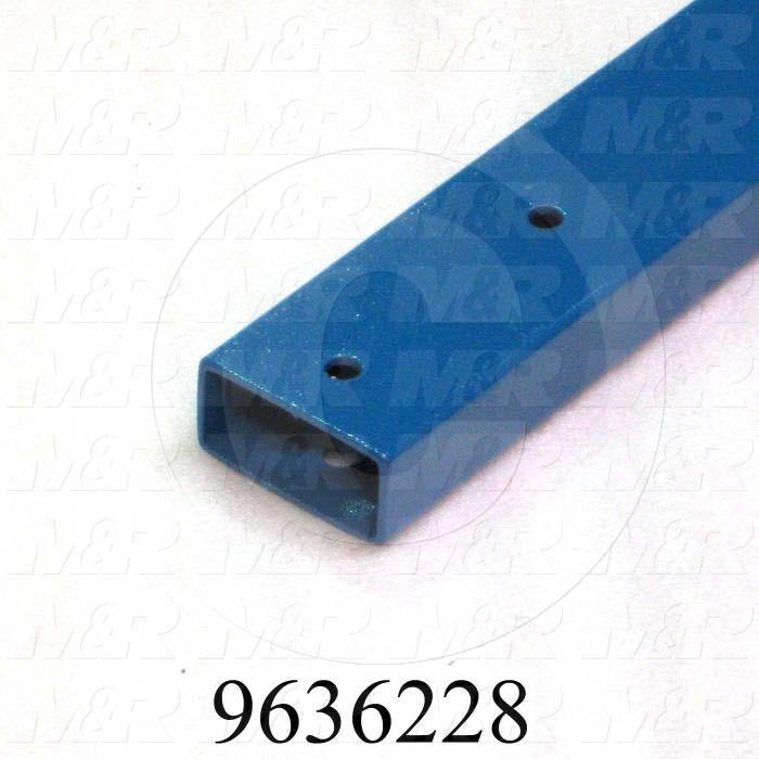 Fabricated Parts, Oven Support Tube 24", 24.00 in. Length, 3.00 in. Width, 1.50 in. Height, 11 GA Thickness, Painted Blue Finish