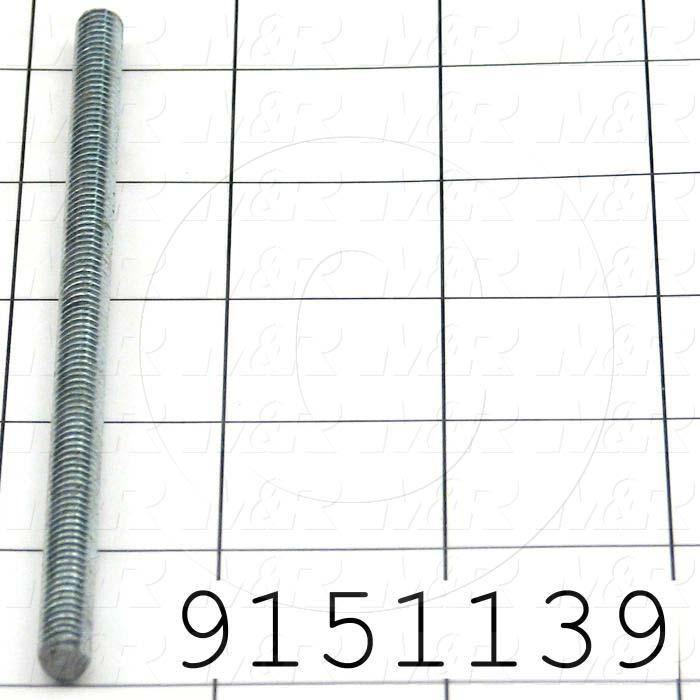 Fabricated Parts, Pallet Stop Rod, 5.25 in. Length, 1/4"-20 Thread Size