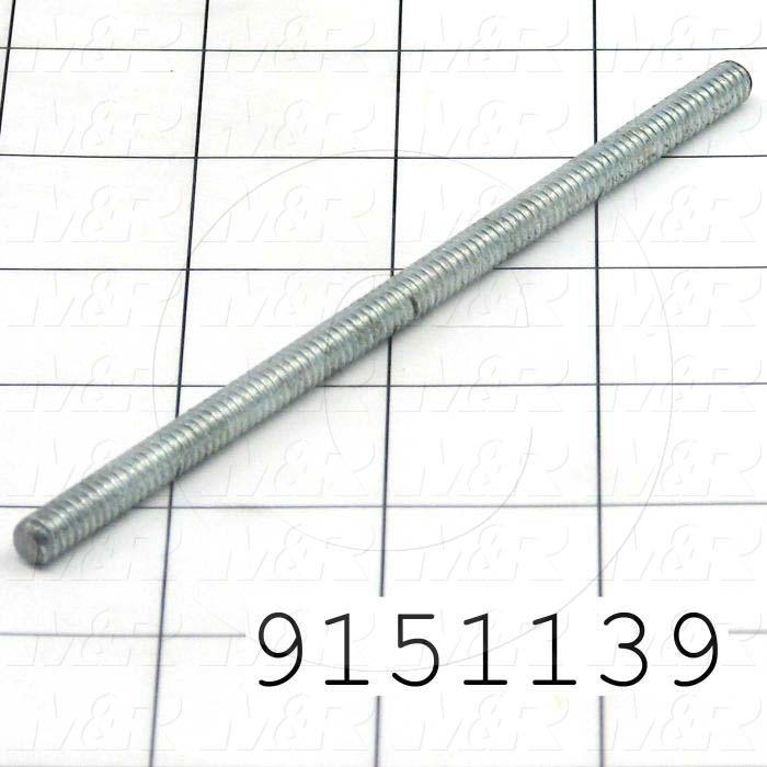 Fabricated Parts, Pallet Stop Rod, 5.25 in. Length, 1/4"-20 Thread Size